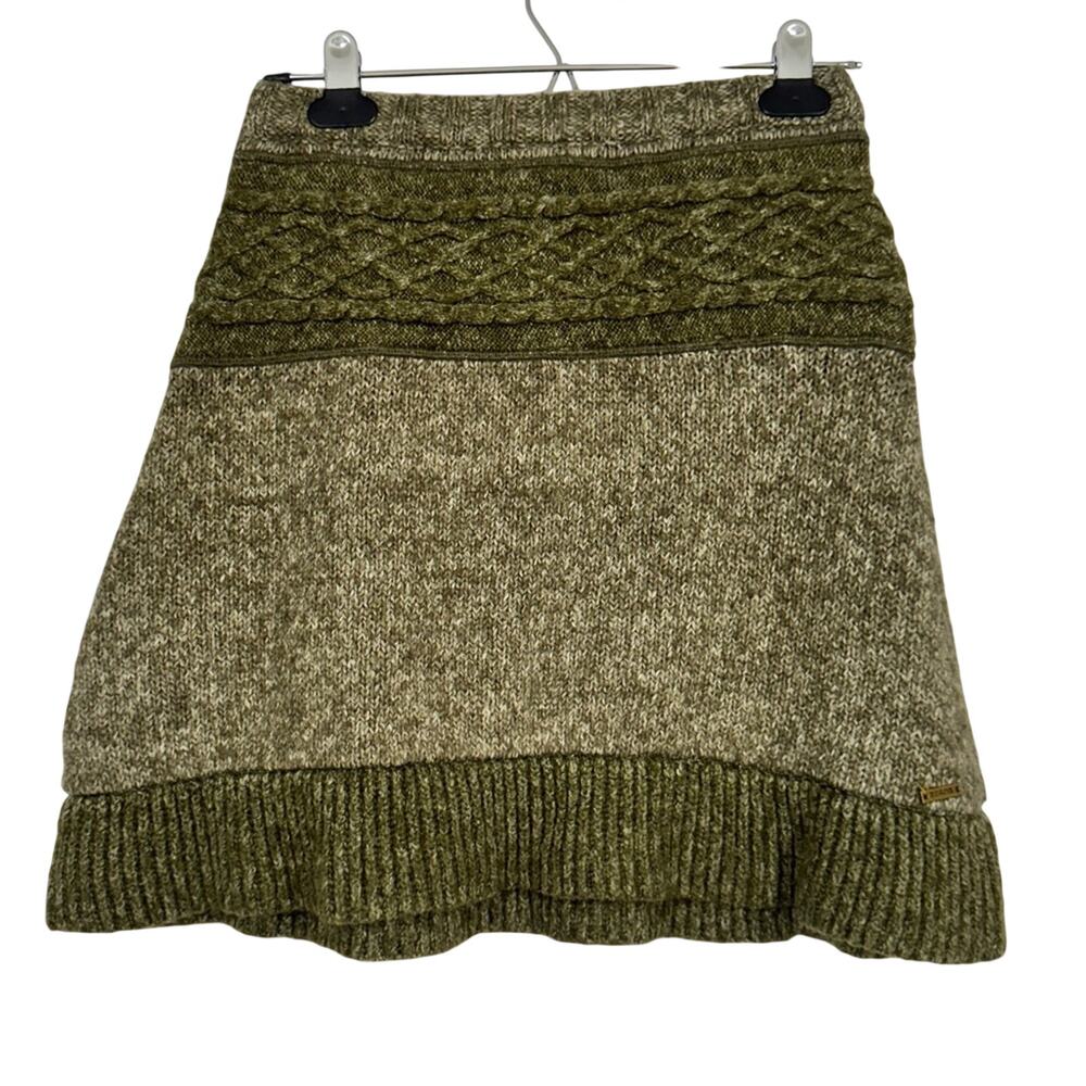 Prana Green Wool Mohair Blend Sweater Skirt Womens XS Rena Gorpcore Hiking Warm
